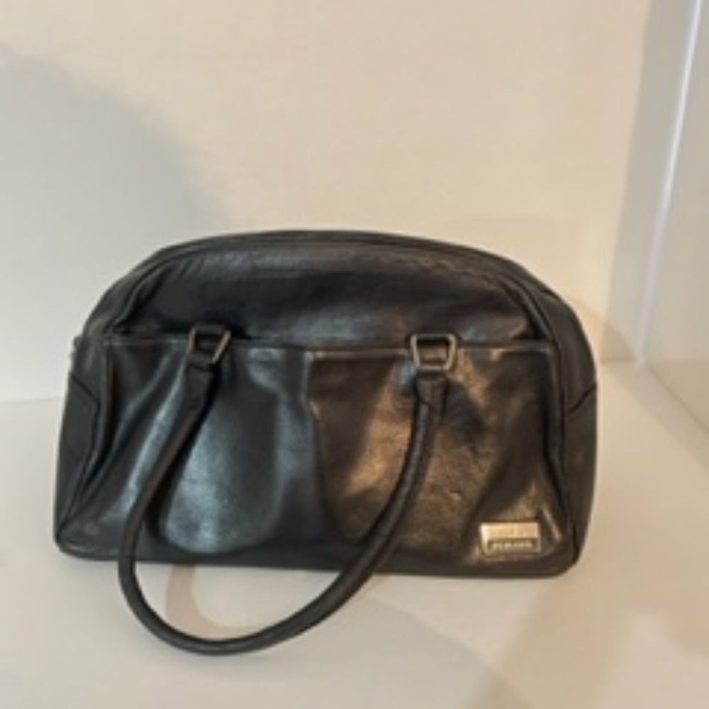 Perlina Genuine Leather Black Purse